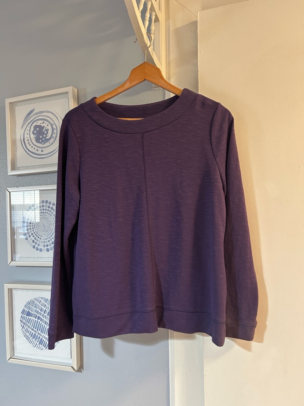 Chico's Deep Purple Crewneck Pullover Sweatshirt Chico’s 1 = Size M